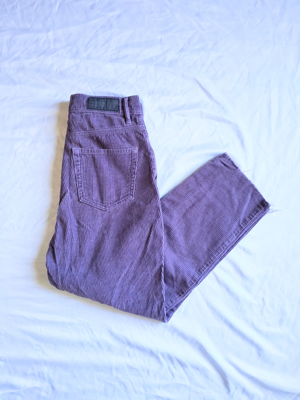PacSun Corduroy High Rise Straight Leg Pants Size 26 Purple Raw Hem Retro